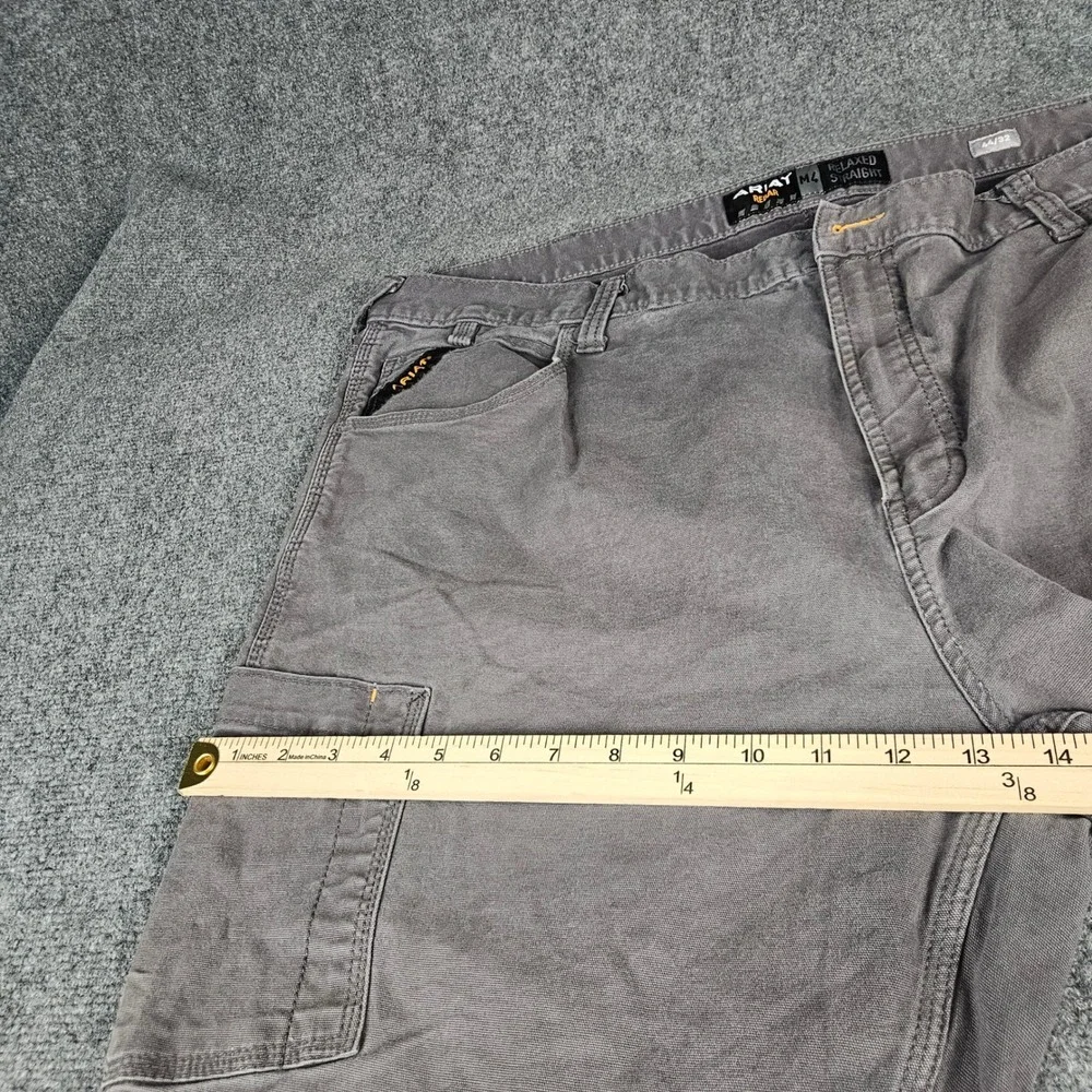 Ariat Rebar M4 Relaxed‎ Straight Grey Canvas Work Pants Mens 44x32 (Measures 30)